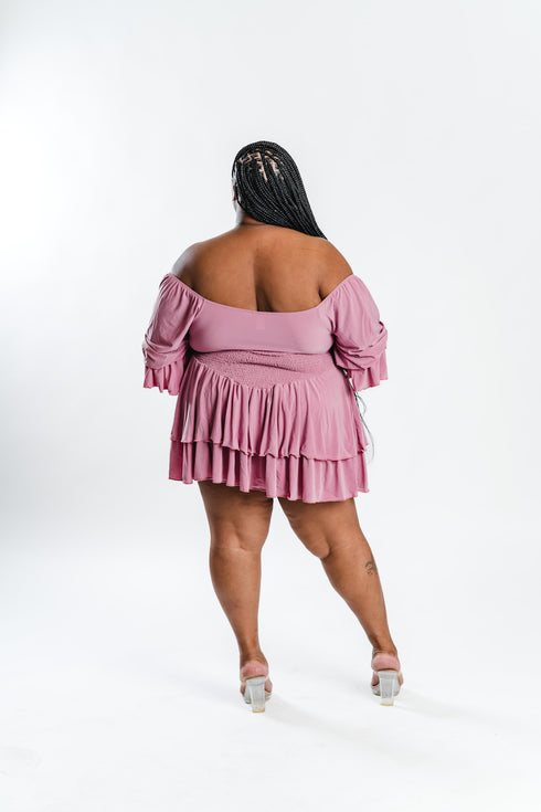 Pink Ruffle Skirt Set | Plus Size